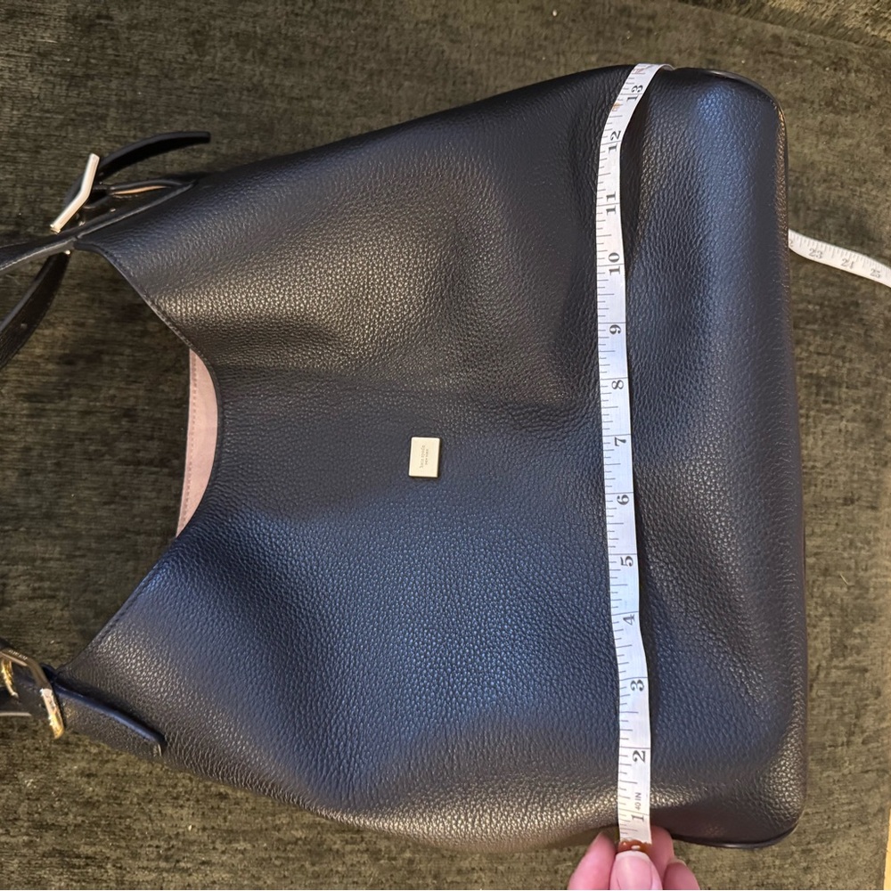 Kate Spade New York Black Pebbled Leather Knott Large Hobo Shoulder Bag Gold - Picture 9 of 9